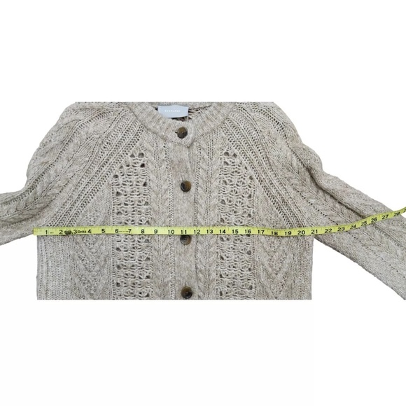 Everlane The Cloud Cable Cardigan in Heathered Birch - Picture 7 of 8